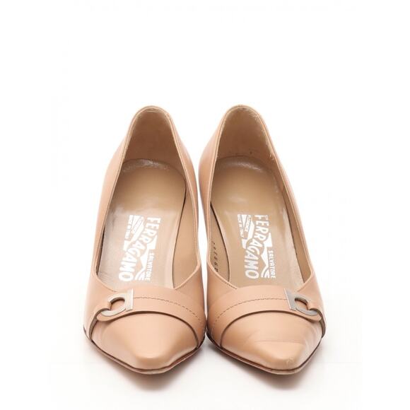 Salvatore Ferragamo Larissa Heels Pumps Vintage Women's Shoes Tan Beige Size 6.5 - Picture 3 of 11